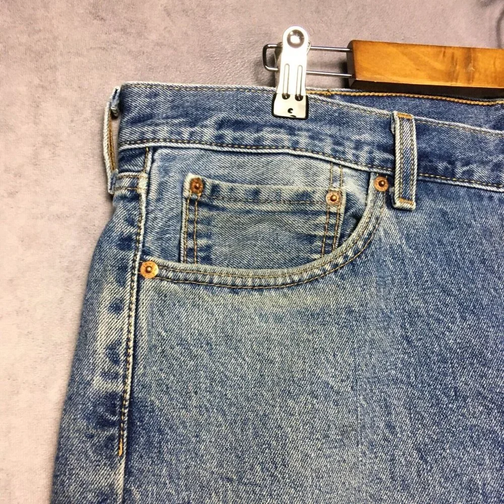 Levis‎ Mens 505 Regular Fit Blue Jeans size 40x29 Cotton Denim Pants Zipper Fly